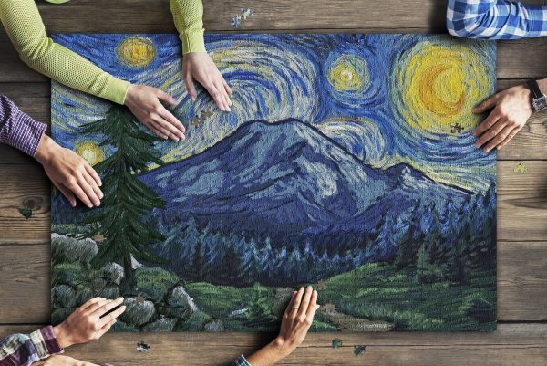 Starry Night Mount Rainier Jigsaw Puzzle Set