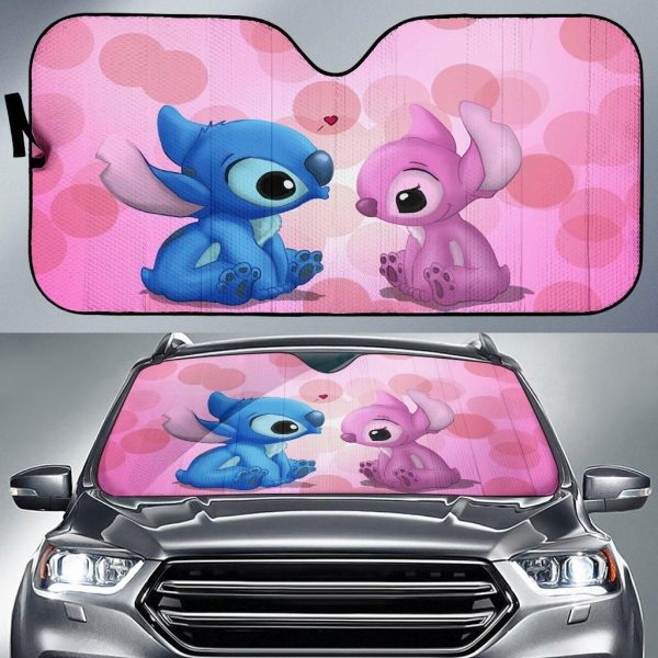 Stitch Valentine Car Auto Sun Shade