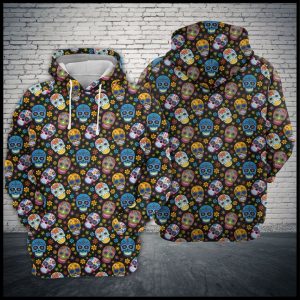 Sugar Skull 3D Printed Hoodie/Zipper Hoodie