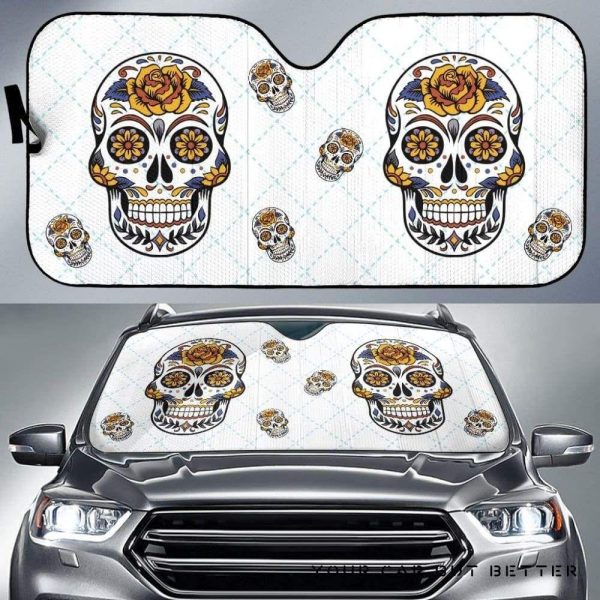 Sugar Skull Car Auto Sun Shade