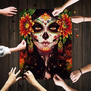 Sugar Skull Day Of The Dead Jigsaw Puzzle Set