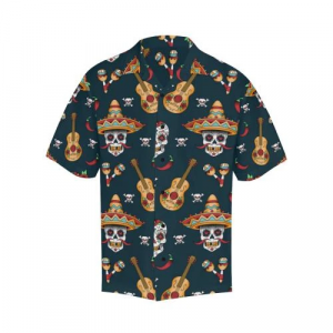 Sugar Skull Mexican Hawaiian Shirt Summer Button Up