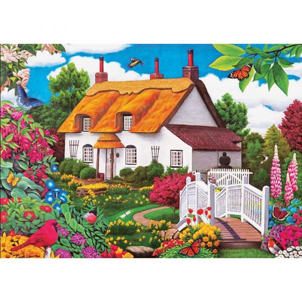 Summer Garden Cottage Jigsaw Puzzle Set