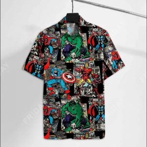 Super Heros Marvel Hawaiian Shirt Summer Button Up