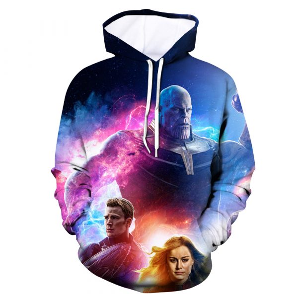 Superhero Captain America Marvel Thanos Avengers Endgame 3D Printed Hoodie/Zipper Hoodie