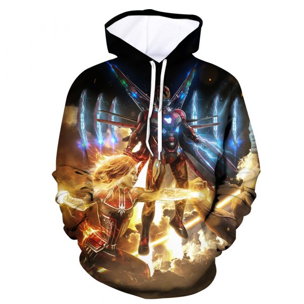 Superhero Iron Man Captain Marvel Avengers Endgame 3D Printed Hoodie/Zipper Hoodie