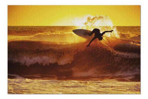 Surfer At Sunset Jigsaw Puzzle Set