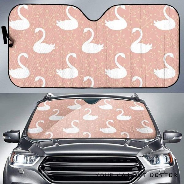 Swan Flower Light Pink Car Auto Sun Shade