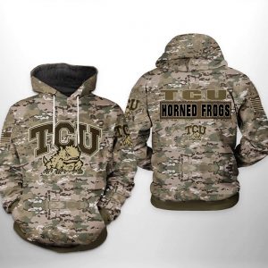 Tcu Horned Frogs NCAA Camo Veteran 3D Printed Hoodie/Zipper Hoodie