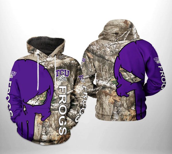 Tcu Horned Frogs NCAA Camo Veteran Hunting 3D Printed Hoodie/Zipper Hoodie