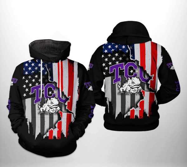 Tcu Horned Frogs NCAA US Flag 3D Printed Hoodie/Zipper Hoodie