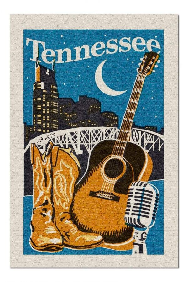 Tennessee, Guitar, Boots Jigsaw Puzzle Set