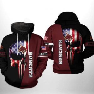 Texas State Bobcats NCAA US Flag Skull 3D Printed Hoodie/Zipper Hoodie