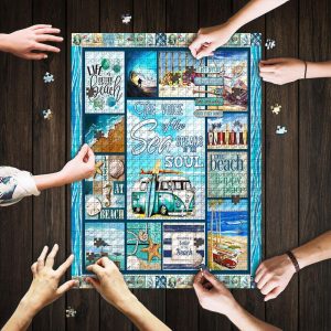 The Beach Is My Happy Place Turtle Jigsaw Puzzle Set