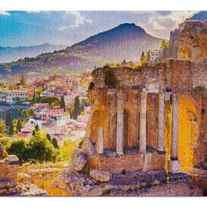 The Ruins Of Taormina Theater At Sunset Jigsaw Puzzle Set