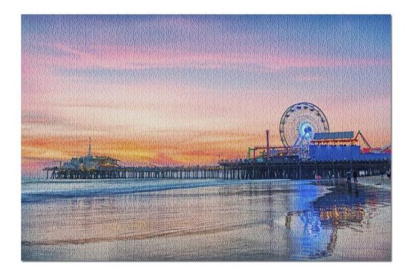 The Santa Monica Pier At Sunrise Jigsaw Puzzle Set