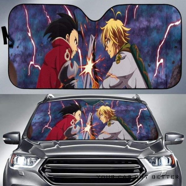 The Seven Deadly Sins Meliodas Vs Zeldris Car Auto Sun Shade