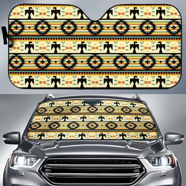 Thunderbirds Yellow Native American Symbol Car Auto Sun Shade