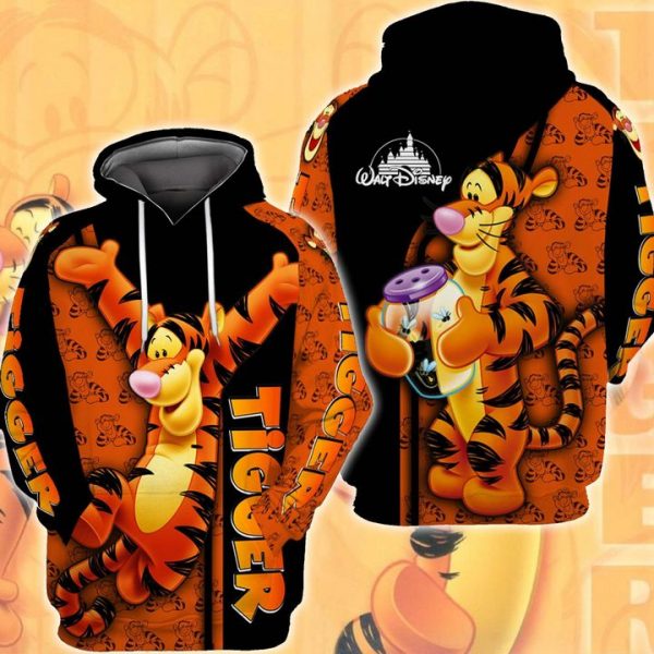 Tigger 3D Printed Hoodie/Zipper Hoodie