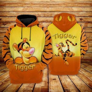 Tigger Cute Happy Art Pooh Friends 3D Printed Hoodie/Zipper Hoodie