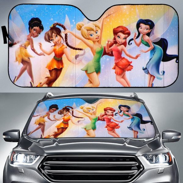 Tinkerbell Teams Disney Cartoon Car Auto Sun Shade