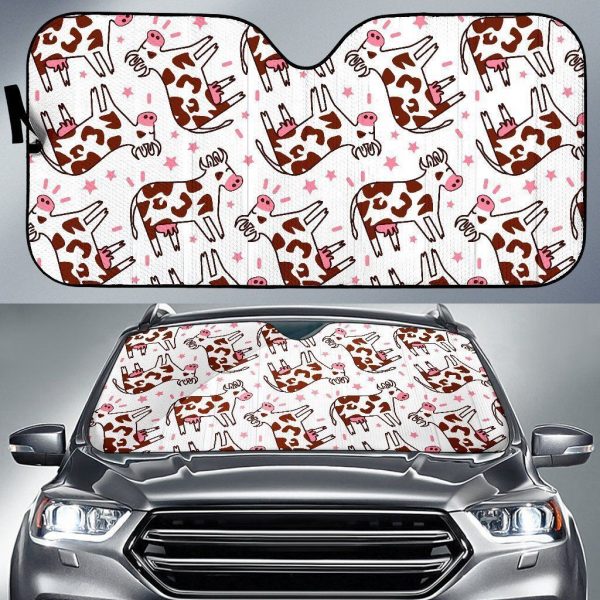 Toon Happy Dairy Cow Car Auto Sun Shade