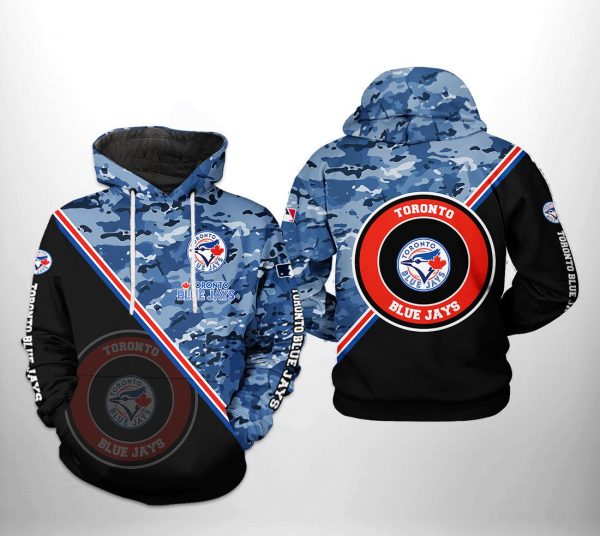 Toronto Blue Jays MLB Camo Team 3D Printed Hoodie/Zipper Hoodie