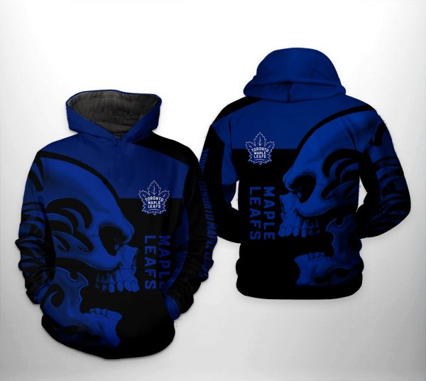 Toronto Maple Leafs NHL Skull 3D Printed Hoodie/Zipper Hoodie