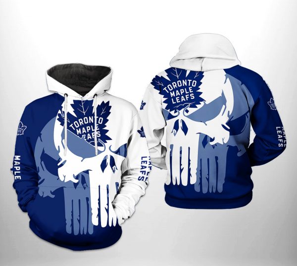 Toronto Maple Leafs NHL Team Skull 3D Printed Hoodie/Zipper Hoodie