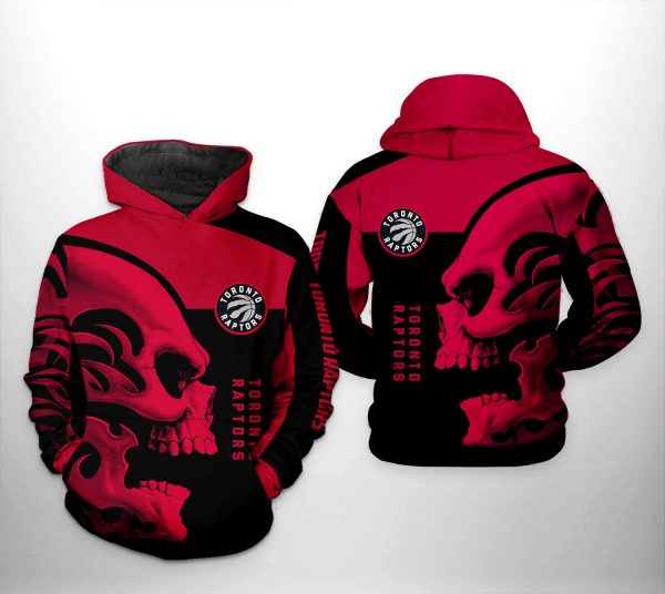 Toronto Raptors NBA Skull Team 3D Printed Hoodie/Zipper Hoodie