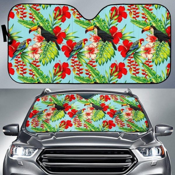 Toucan Parrot Tropical Car Auto Sun Shade