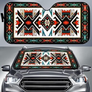 Tribal Colorful Pattern Native American Pride 3D Car Auto Sun Shade