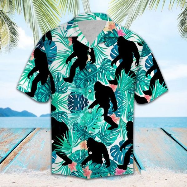 Tropical Bigfoot Hawaiian Shirt Summer Button Up