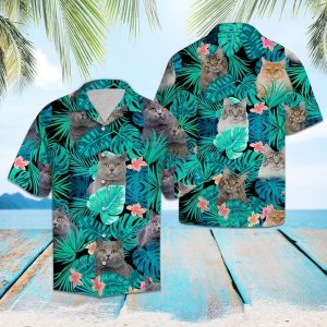 Tropical British Shorthair Hawaiian Shirt Summer Button Up