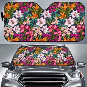 Tropical Flowers Car Auto Sun Shade