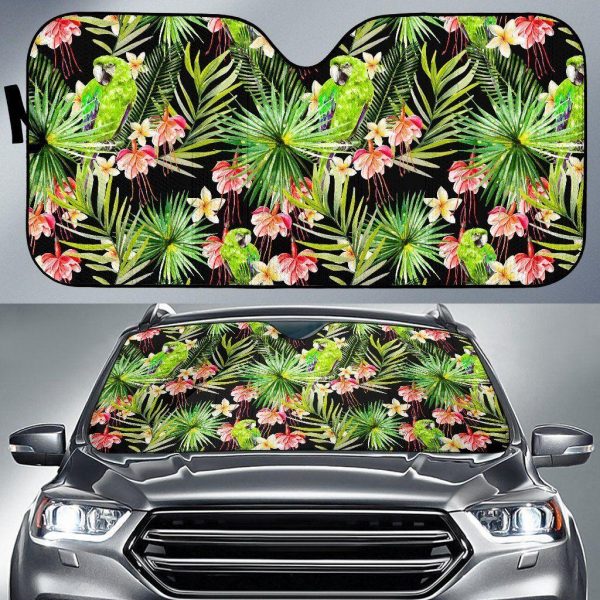 Tropical Hawaiian Parrot Car Auto Sun Shade