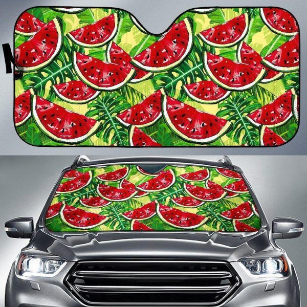 Tropical Leaves Watermelon Car Auto Sun Shade