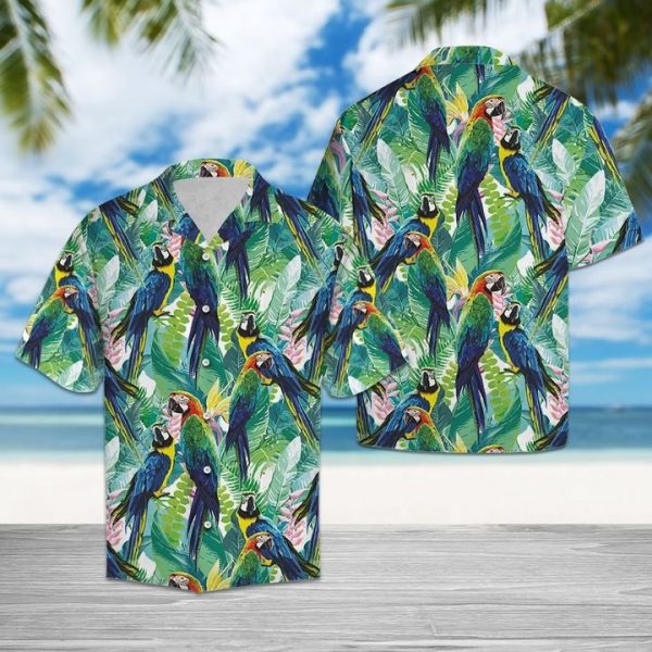 Tropical Parrot Hawaiian Shirt Summer Button Up