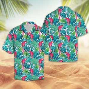 Tropical Parrot Hawaiian Shirt Summer Button Up