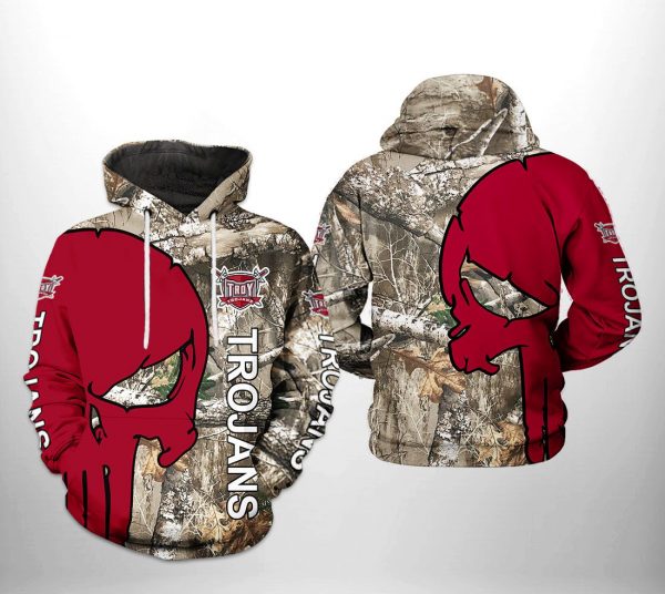 Troy Trojans NCAA Camo Veteran Hunting 3D Printed Hoodie/Zipper Hoodie