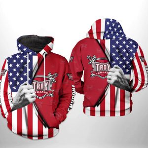 Troy Trojans NCAA US Flag 3D Printed Hoodie/Zipper Hoodie