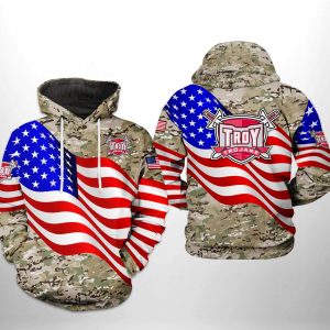 Troy Trojans NCAA US Flag Camo Veteran 3D Printed Hoodie/Zipper Hoodie