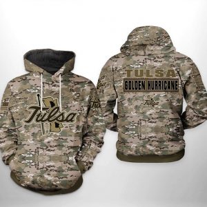 Tulsa Golden Hurricane NCAA Camo Veteran 3D Printed Hoodie/Zipper Hoodie