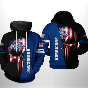 Tulsa Golden Hurricane NCAA US Flag Skull 3D Printed Hoodie/Zipper Hoodie