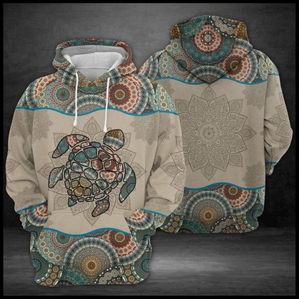 Turtle Mandala 3D Printed Hoodie/Zipper Hoodie