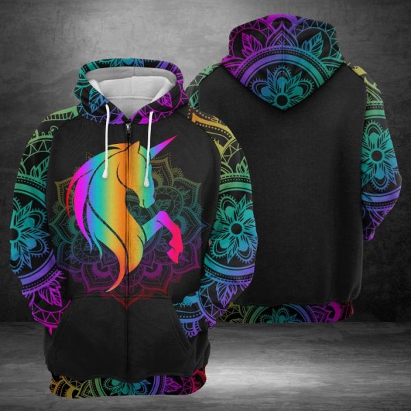 Unicorn 3D Printed Hoodie/Zipper Hoodie