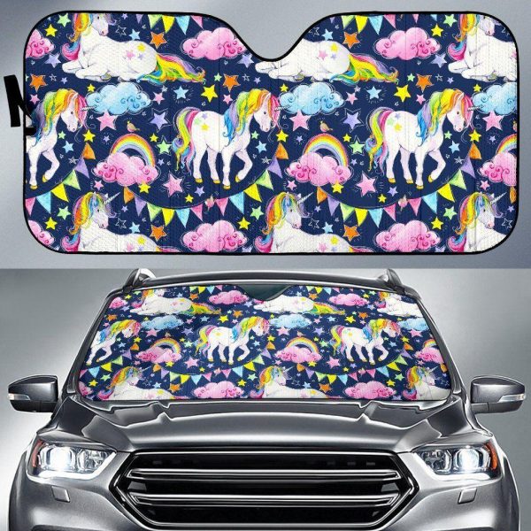 Unicorn Night Festival Car Auto Sun Shade