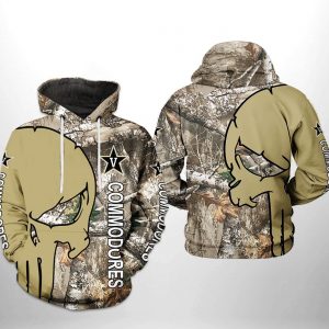 Vanderbilt Commodores NCAA Camo Veteran Hunting 3D Printed Hoodie/Zipper Hoodie