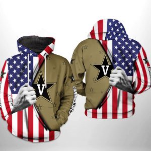 Vanderbilt Commodores NCAA US Flag 3D Printed Hoodie/Zipper Hoodie