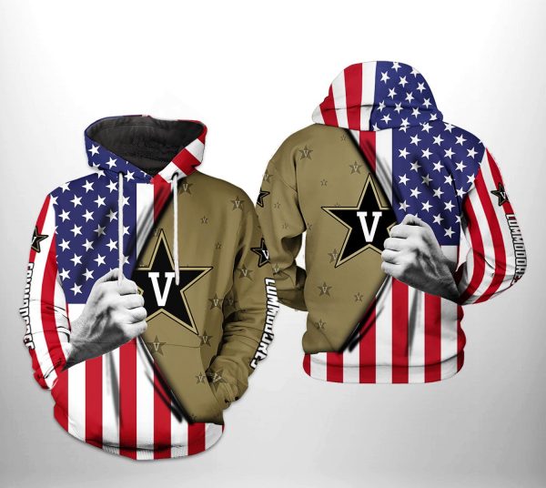 Vanderbilt Commodores NCAA US Flag 3D Printed Hoodie/Zipper Hoodie